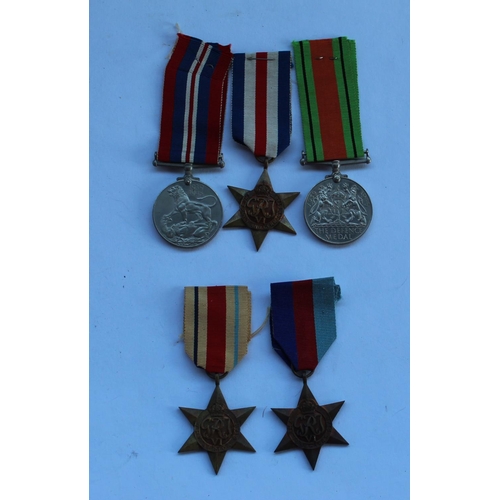 35 - Two Victory star medals awarded to D-J x212338 Ord. Tel. W. F. Lishman of HMS Galatea, killed in act... 