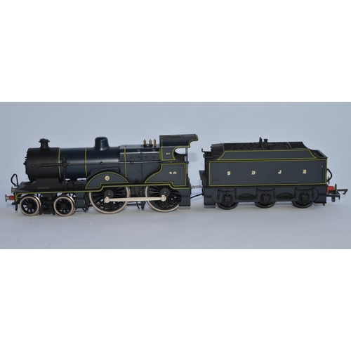 722 - An OO gauge D67 Dapol Class 2P 4-4-0 in SDJR dark blue livery.