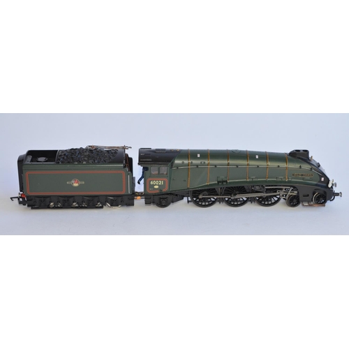 730 - Hornby A4 Class 4-6-2 electric train model renamed to represent 60021 'Wild Swan'. No box etc.