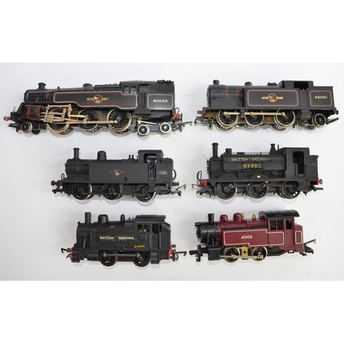 740 - 6 OO gauge electric tank engine train models, assorted manufacturers (Hornby, Wrenn etc). All used c... 