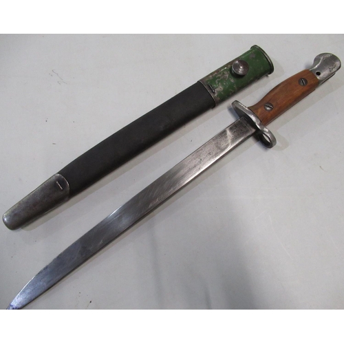 160 - British Enfield type bayonet with 12 inch blade stamped with various numbers and crown GR.1MKIIR.F.I... 