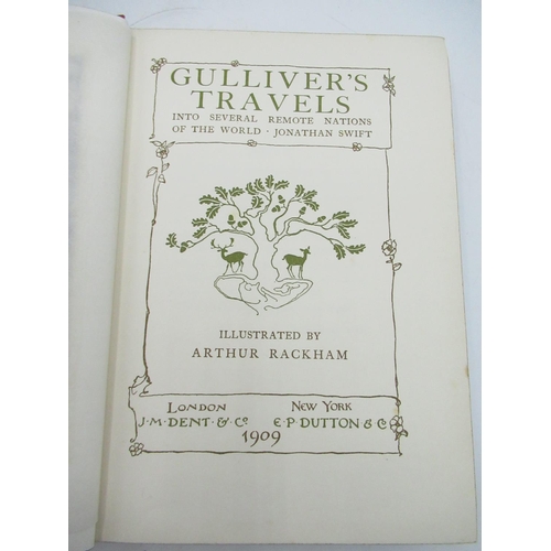 1036 - Swift(Jonathan) Gullivers Travels, Illustrated by Arthur Rackham, J.M.Dent & Co, 1909, hardcover, Il... 