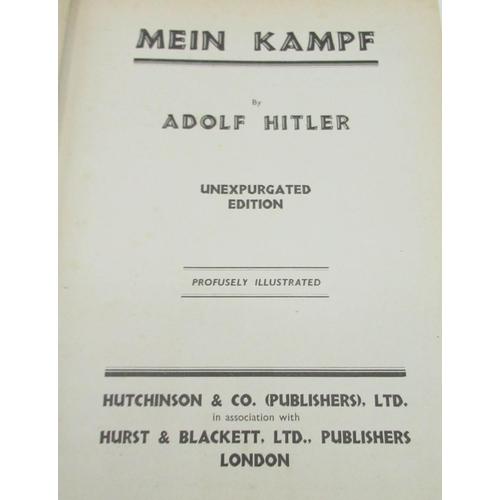 1042 - Hitlers Mein Kampf Unexpurgated magazine 1-18 bound in one book, various newspaper articles glued to... 