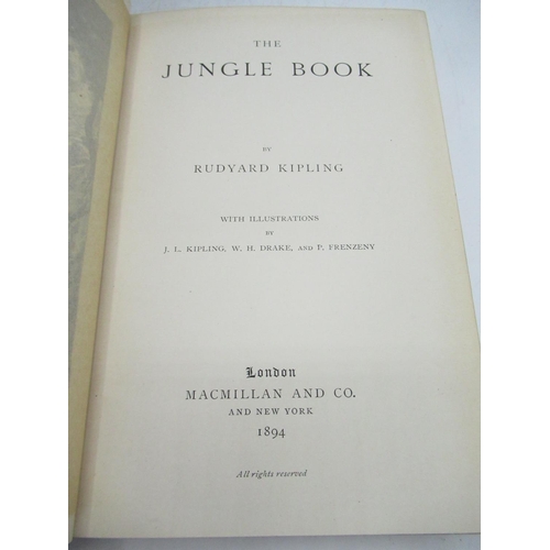 1078 - Kipling(Rudyard),The Jungle Book, Macmillan and Co., 1894, to front cover inside page there is a let... 