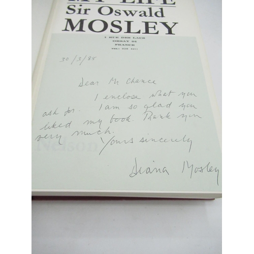 1084 - Mosley(Sir Oswald) My Life, Thomas Nelson and Sons, 1st Edition, 1968, inscribed message from author... 