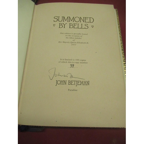 1093 - Betjeman(John) - Summoned by Bells, Paradine, Specially Bound signed limited edition no.99 of 100 on... 