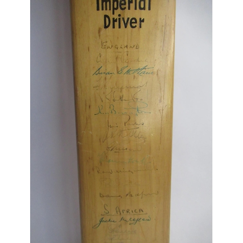 997 - Gradidge Imperial Driver cricket bat signed by team members of England, South Africa, Yorkshire, Sur... 