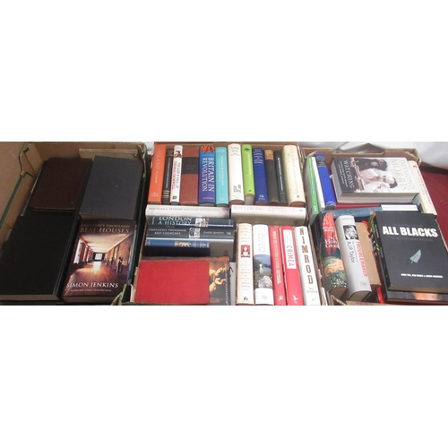 1122 - Collection of fiction, non-fiction, history, architecture and other books in 3 boxes