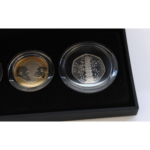 276 - Royal Mint 2009 UK silver proof piedfort 4 coin collection inc. Kew Gardens 50p, all encapsulated in... 