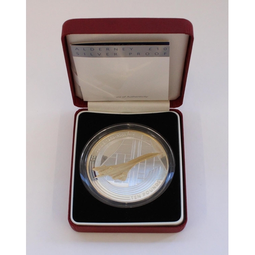 278 - Royal Mint Alderney issue .925 silver proof 2003 £10 medallion coin commemorating the final flight o... 