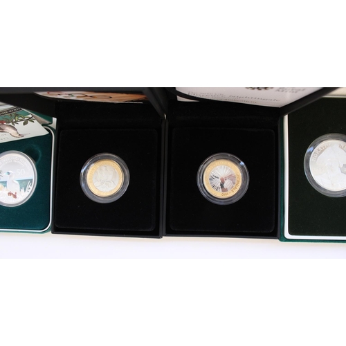 282 - Selection of silver proof coins to include Perth Mint 2005 Cocos (Keeling) Islands Commemorative Coi... 
