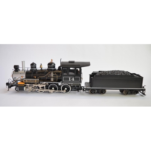 658 - A Bachmann G-gauge Baldwin 4-6-0 and tender. Some modifications and re-painting/over painting of let... 