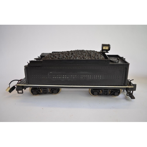 659 - A Bachmann G-gauge Baldwin 4-6-0 loco (plastic running gear) and tender. Some modifications and repa... 