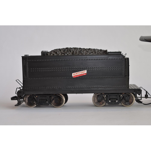 663 - A G-gauge 2-8-2 tender loco (no makers marks, Aristo?) with some modifications, re-painting and elec... 