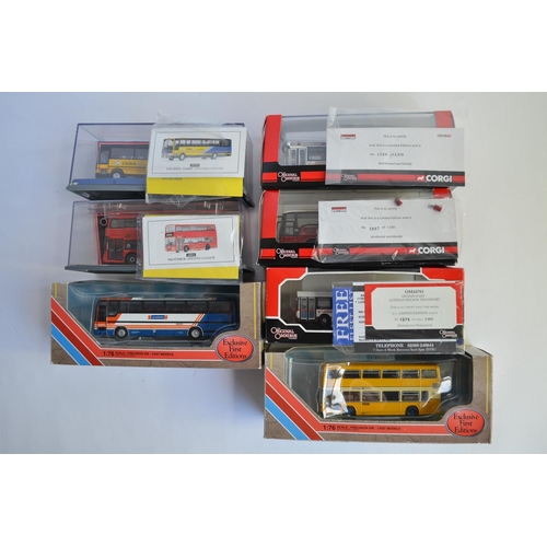 902 - 7 Scottish themed 1/76 die-cast bus models. 5 limited edition by Corgi with COA's, 2 by Exclusive Fi... 