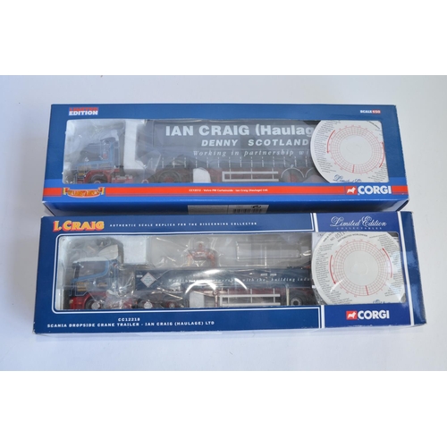 909 - 2 1/50 boxed Corgi truck models, both limited edition Ian Craig Haulage ltd with COAs:
CC12218 Scani... 