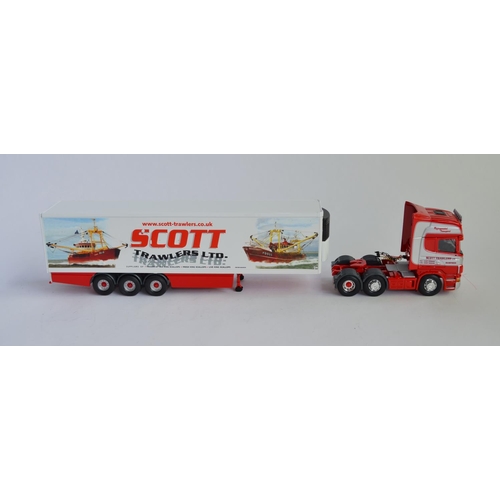 912 - 3x Scottish Corgi models:
CC12920 1/50 Scania Topline Fridge Trailer, A.L.Campbell haulage, Carstair... 