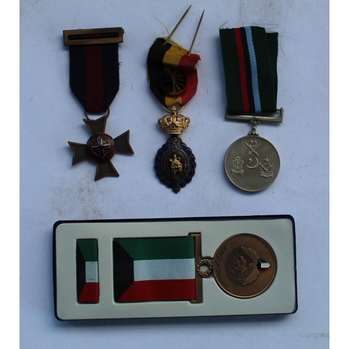 117 - Collection of varied medals incl, nurses enamel medal, Belgium merit labour medal, Pakistan air forc... 