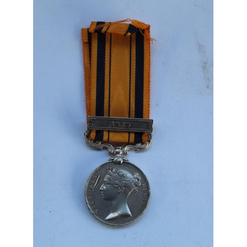 94 - South Africa medal with 1879 clasp, awarded to Pte. M Silele Herschel of the Natal Contingent (heavy... 