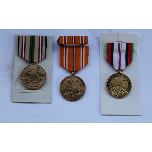 97 - Collection of three US medals incl. South West Asia service medal, Asiatic Pacific Campaign medal WW... 