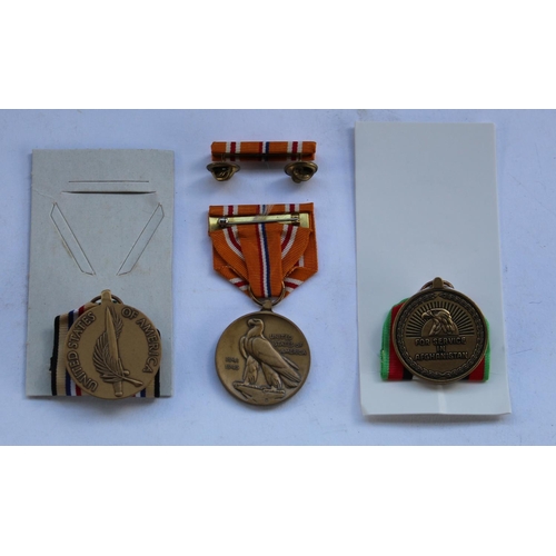 97 - Collection of three US medals incl. South West Asia service medal, Asiatic Pacific Campaign medal WW... 