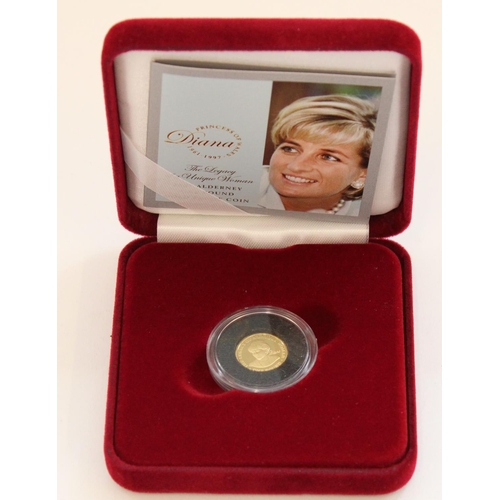 259 - Royal Mint 2007 Alderney 'the Legacy of a Unique Woman' £1 gold proof coin, encapsulated with origin... 
