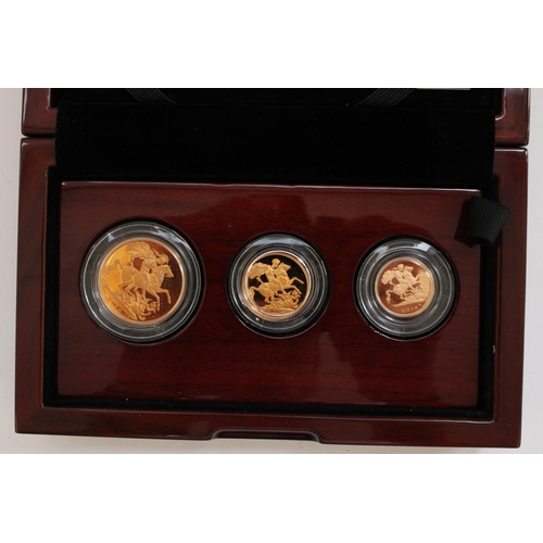 266 - The Sovereign 2015 Three Coin Gold Proof Premium Set, Fifth Portrait First Edition.  Encapsulated wi... 