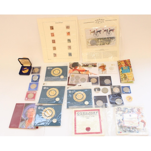 297 - Selection of GB commemorative coin sets and packs to include the Last Round Pound, Commonwealth Game... 