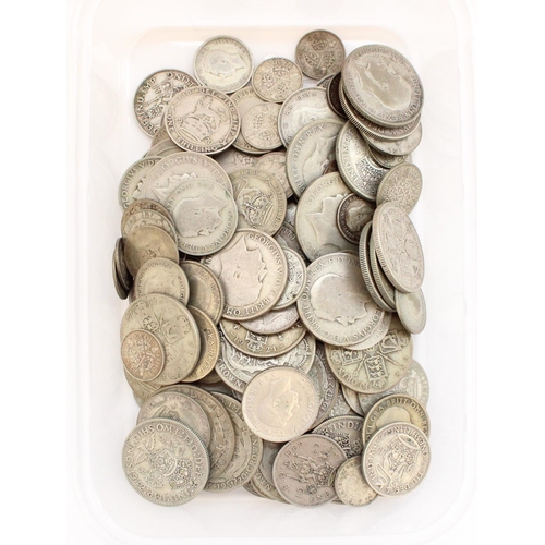 299 - Selection of GB post-1920 0.500 silver content coinage, threepence through to crown, gross 735g