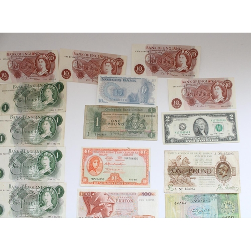 303 - A collection of English, commonwealth and world bank notes and postal orders