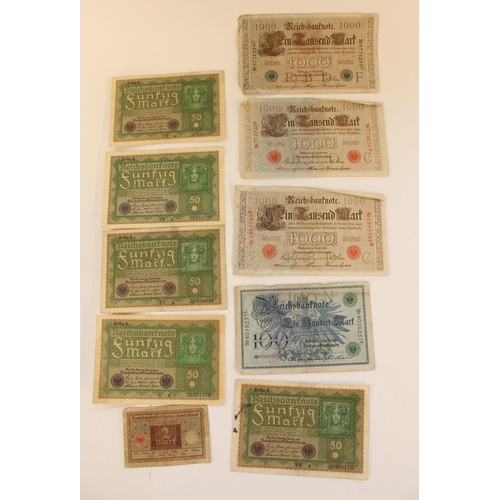 307 - A wad of world bank notes to include early C20th Dutch, German and Belgian, Japanese Government note... 