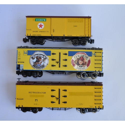 680 - 3 boxed Bachmann G gauge freight wagons. All have had markings changed/painted over etc but otherwis... 