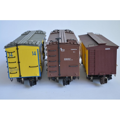 680 - 3 boxed Bachmann G gauge freight wagons. All have had markings changed/painted over etc but otherwis... 