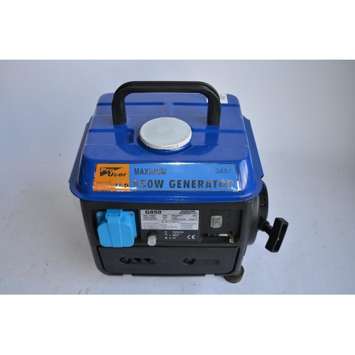 690 - A Pro User G850W 2 stroke petrol generator, appears unused, with instruction manual.