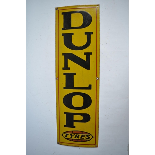 961 - An enamelled steel plate Dunlop Tyres advertising sign.
H92.9xW28cm