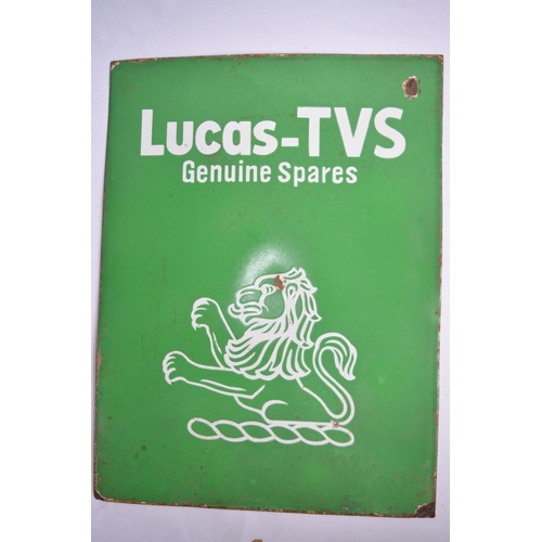 965 - An enamelled steel plate Lucas TVS advertising sign.
H60.4xW45.1cm