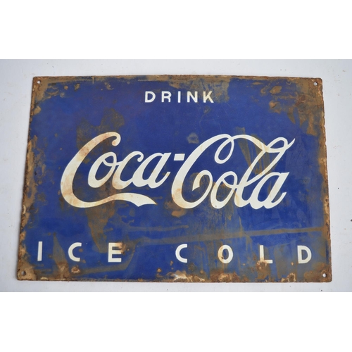 967 - An enamelled steel plate Drink Coca-Cola advertising sign.
W40.7xH28cm