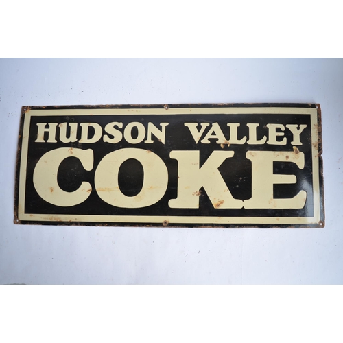 969 - An enamelled steel plate Hudson Valley Coke advertising sign.
W89.1xH35.7cm