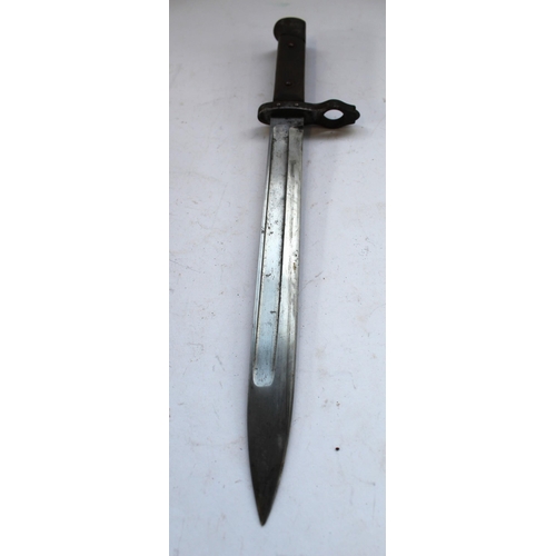170 - Early C20th bayonet, possibly the Austrian Steyr M95 with various markings on the guard