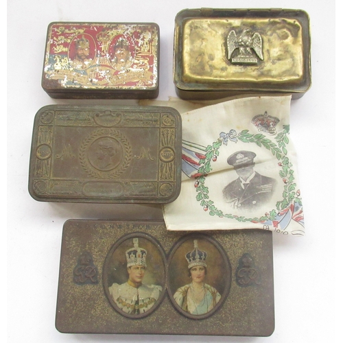 102 - Queen Mary Christmas 1914 chocolate/cigarette tin, commemorative tin for 1911 King George and Queen ... 