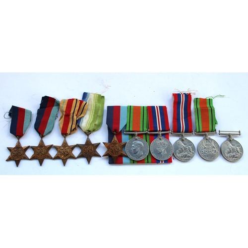 56 - Large collection of WWII medals including two Defence medals, three 1939 - 1945 War medals and five ... 