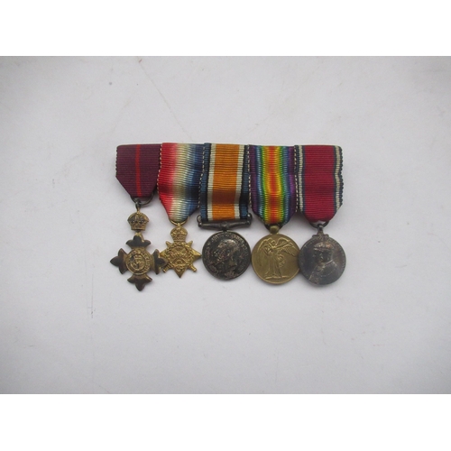 64 - Five miniature medals - 1935 Jubilee medal, Defence medal, Victory medal, 1914 - 1920 British War me... 