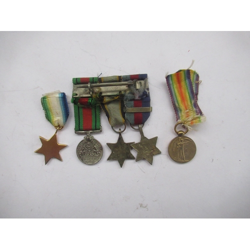 66 - Five miniature medals - Atlantic Star, 1939 - 1945 Star, Air Crew Europe Star, Victory medal (5)