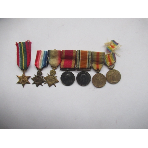 67 - Seven miniature medals - 1914 - 1915 Star, 1915 Star, Pacific Star, 1914 - 1918 British War medal, t... 