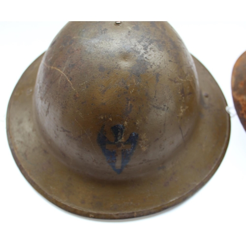 141B - Two WWII steel helmets (A/F)