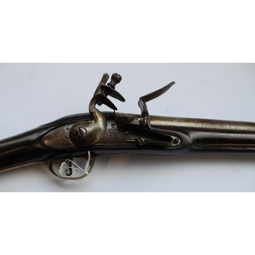 222 - British military tower flintlock musket lock engraved with a crown