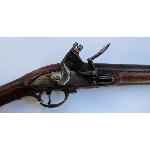 225 - A Brown Bess flintlock sporting rifle caliber .75 with ramrod