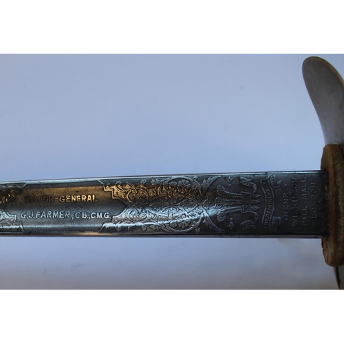 236 - An officers dress sword by Wilkinson's of Pall Mall in leather scabbard and frog 