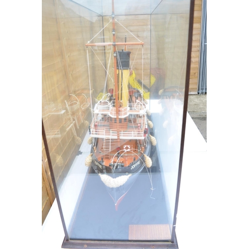 651 - large scale cased static wooden model of the Newcastle registered Tyne Tug 