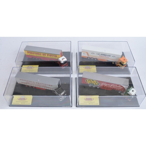 816 - 4 1/76 Oxford Diecast (2 DAF, 2 Scania Topline) truck models in display cases, all limited edition w... 